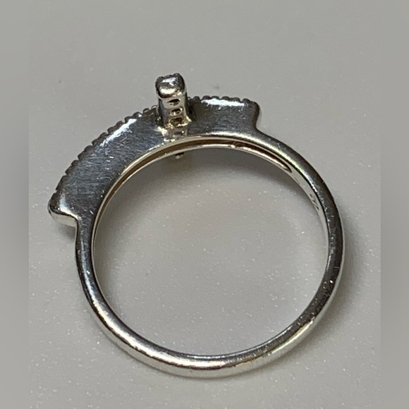 Silpada Sterling Silver & CZ 11.5mm Cross Ring Size 7.5 - Picture 7 of 13